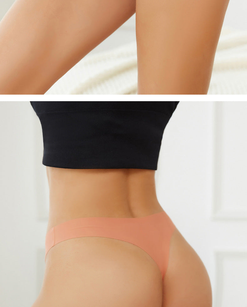 Seamless Solid Color Bikini Panties For Women In Low Waist Design, Made Of Nylon, Suitable For All Seasons