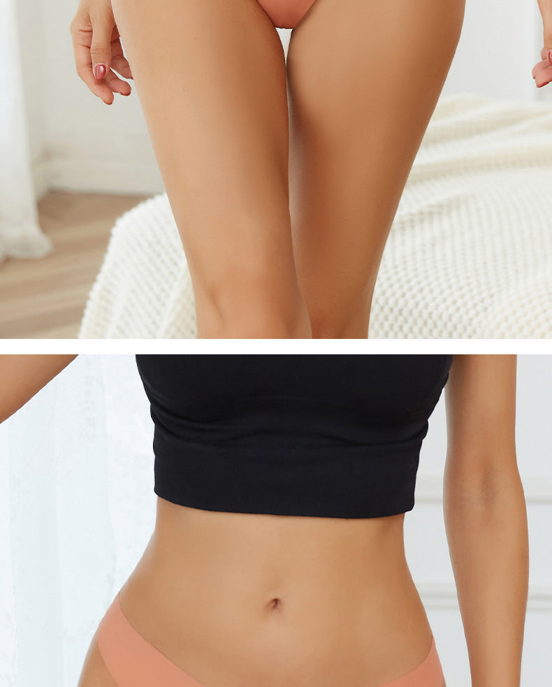 Seamless Solid Color Bikini Panties For Women In Low Waist Design, Made Of Nylon, Suitable For All Seasons