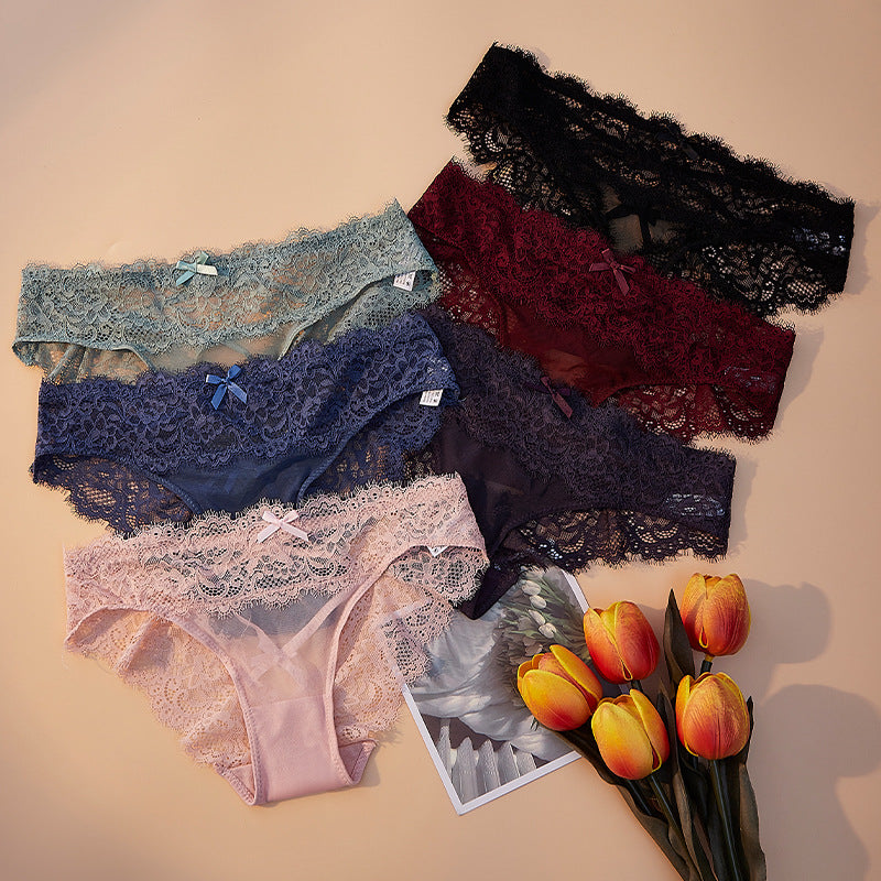 Breathable Flowers Pattern Low Waist Thongs For Women In Nylon Fabric, Suitable For All Seasons