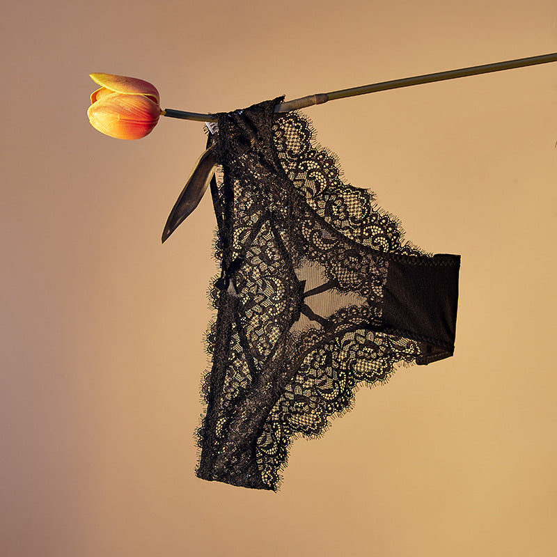 Breathable Flowers Pattern Low Waist Thongs For Women In Nylon Fabric, Suitable For All Seasons