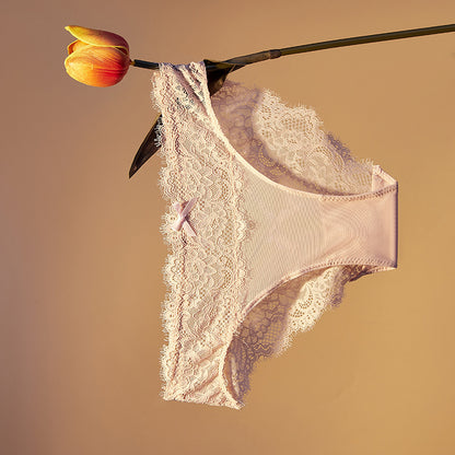 Breathable Flowers Pattern Low Waist Thongs For Women In Nylon Fabric, Suitable For All Seasons