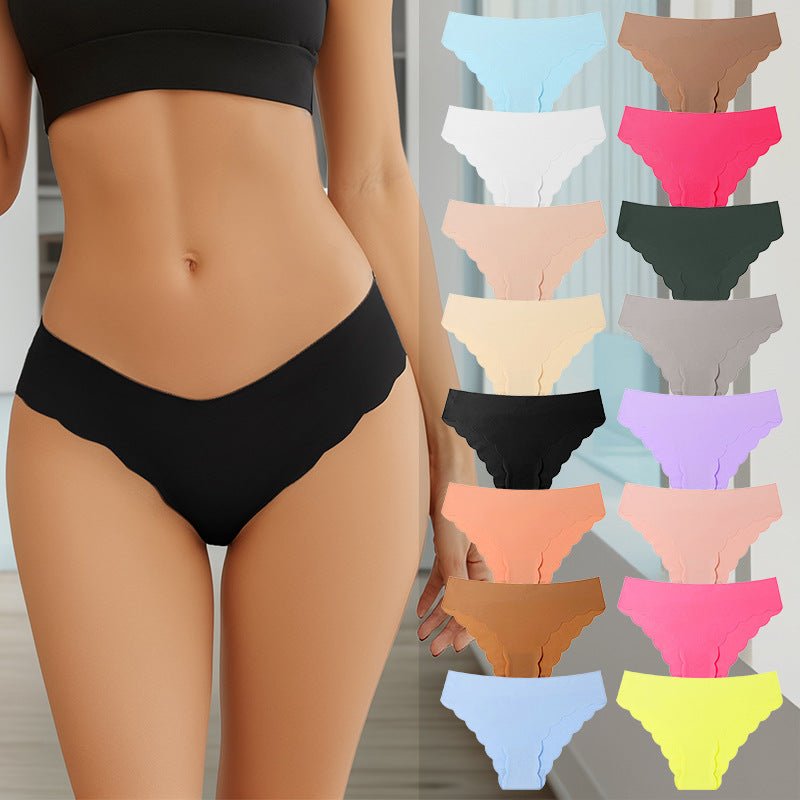 Solid Color Seamless Low Waist Briefs For Women In Nylon Fabric Suitable For All Seasons