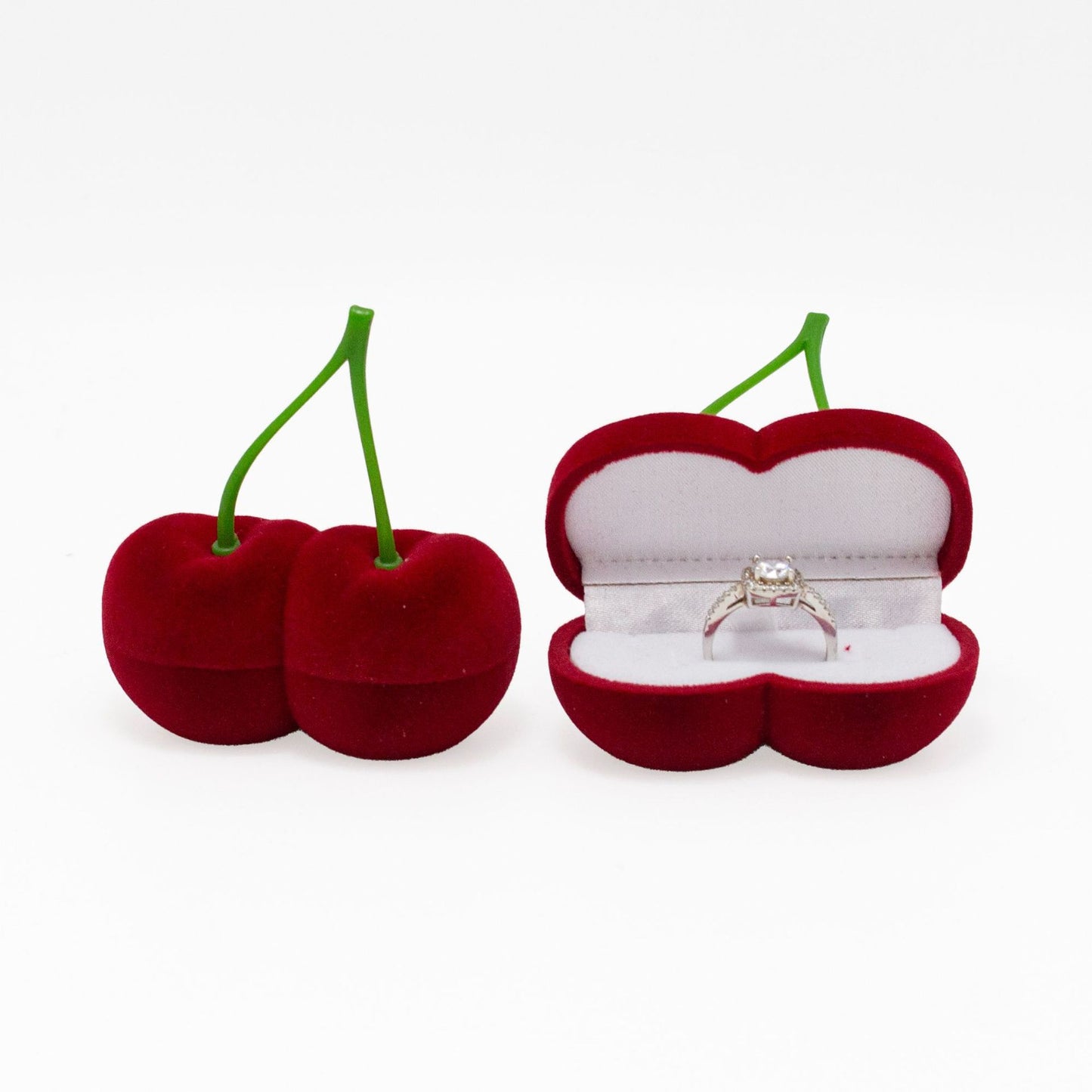 1 Piece Red Flannel Ring Box For Jewelry Packaging