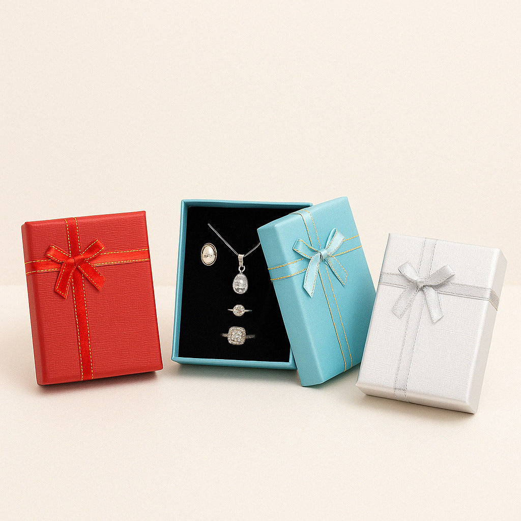 1 Piece Paper Jewelry Box With Bow Tie Design For Elegant Jewelry Packaging