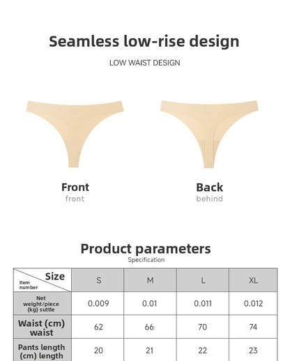 Seamless Solid Color Bikini Panties For Women In Low Waist Design, Made Of Nylon, Suitable For All Seasons