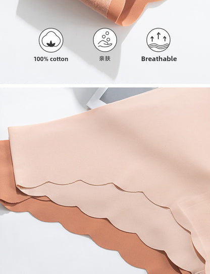 Solid Color Seamless Low Waist Briefs For Women In Nylon Fabric Suitable For All Seasons
