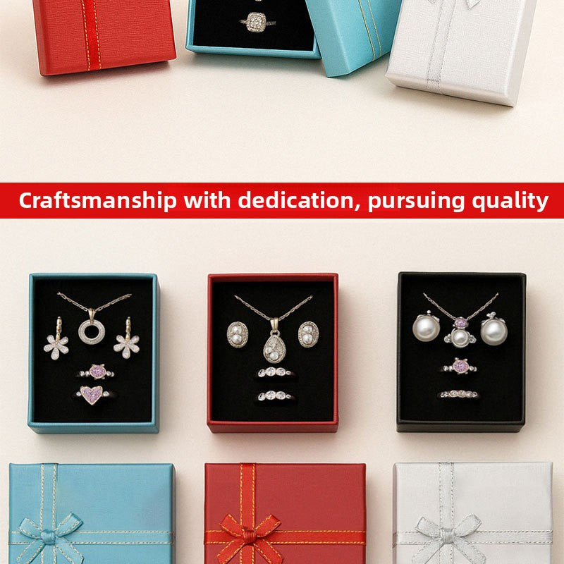 1 Piece Paper Jewelry Box With Bow Tie Design For Elegant Jewelry Packaging