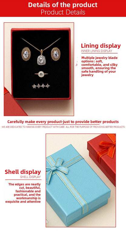1 Piece Paper Jewelry Box With Bow Tie Design For Elegant Jewelry Packaging