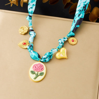 Blue Tie Dye Jewelry Set Featuring Cloth Material For Stylish And Unique Accessories