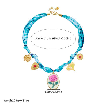 Blue Tie Dye Jewelry Set Featuring Cloth Material For Stylish And Unique Accessories
