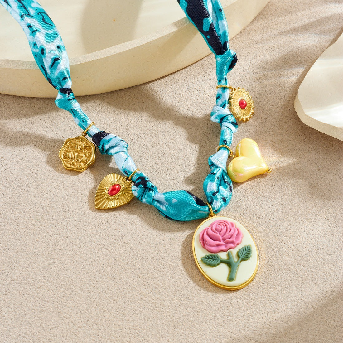 Blue Tie Dye Jewelry Set Featuring Cloth Material For Stylish And Unique Accessories