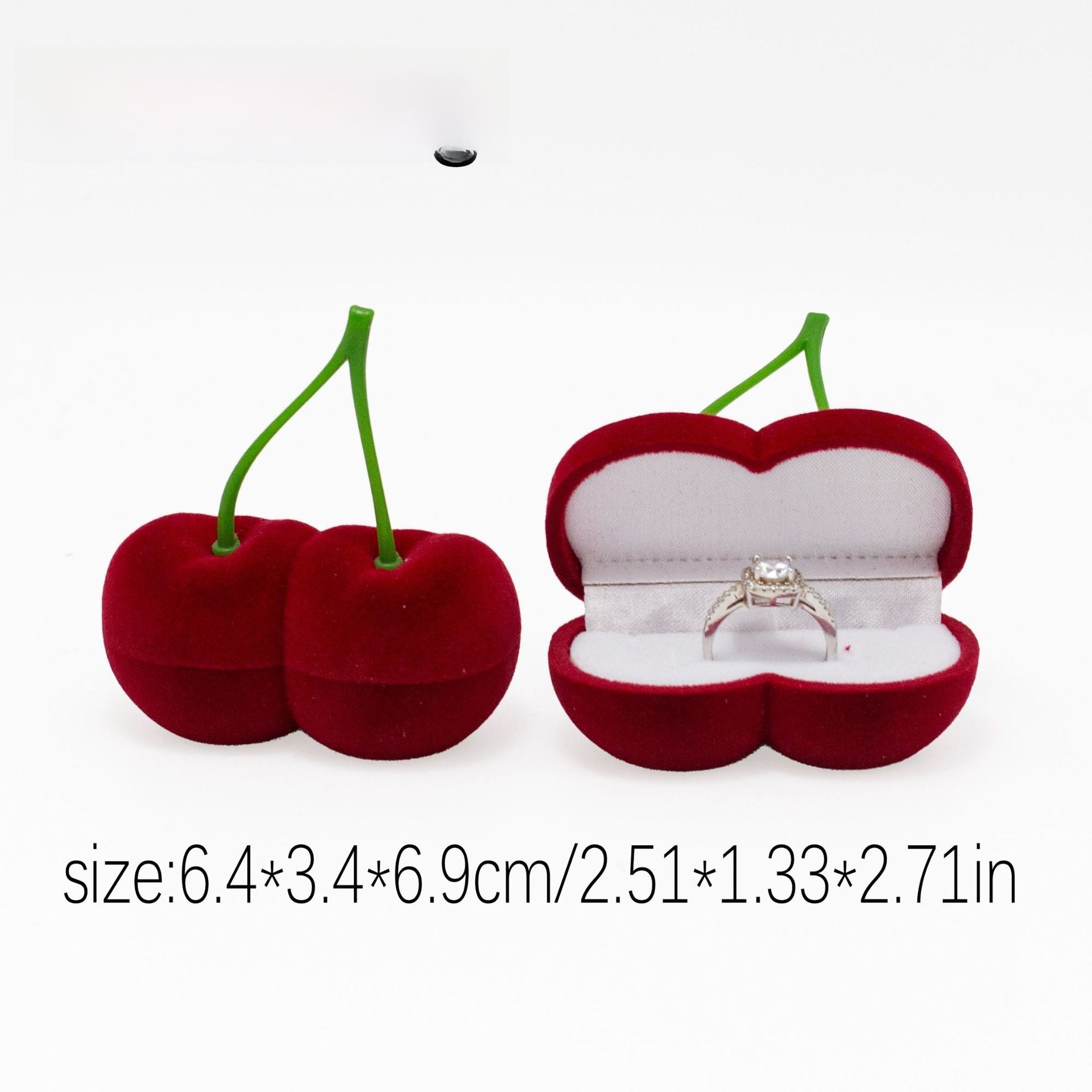 1 Piece Red Flannel Ring Box For Jewelry Packaging