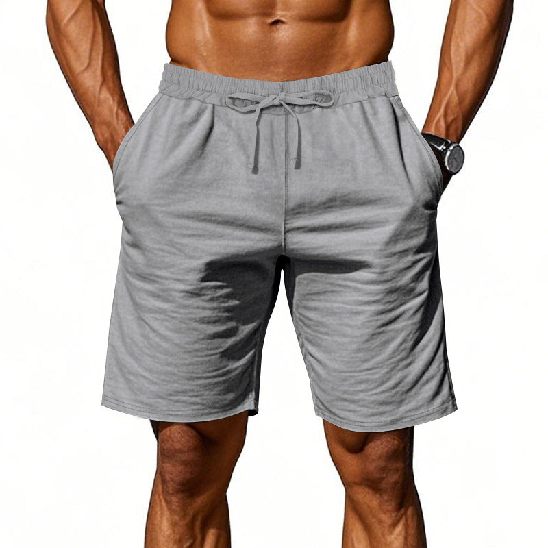 Men's Casual Khaki Linen Shorts Co-ord Set With V Neck Long Sleeve Top And Shorts
