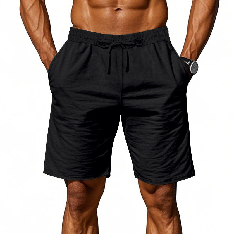 Men's Casual Khaki Linen Shorts Co-ord Set With V Neck Long Sleeve Top And Shorts