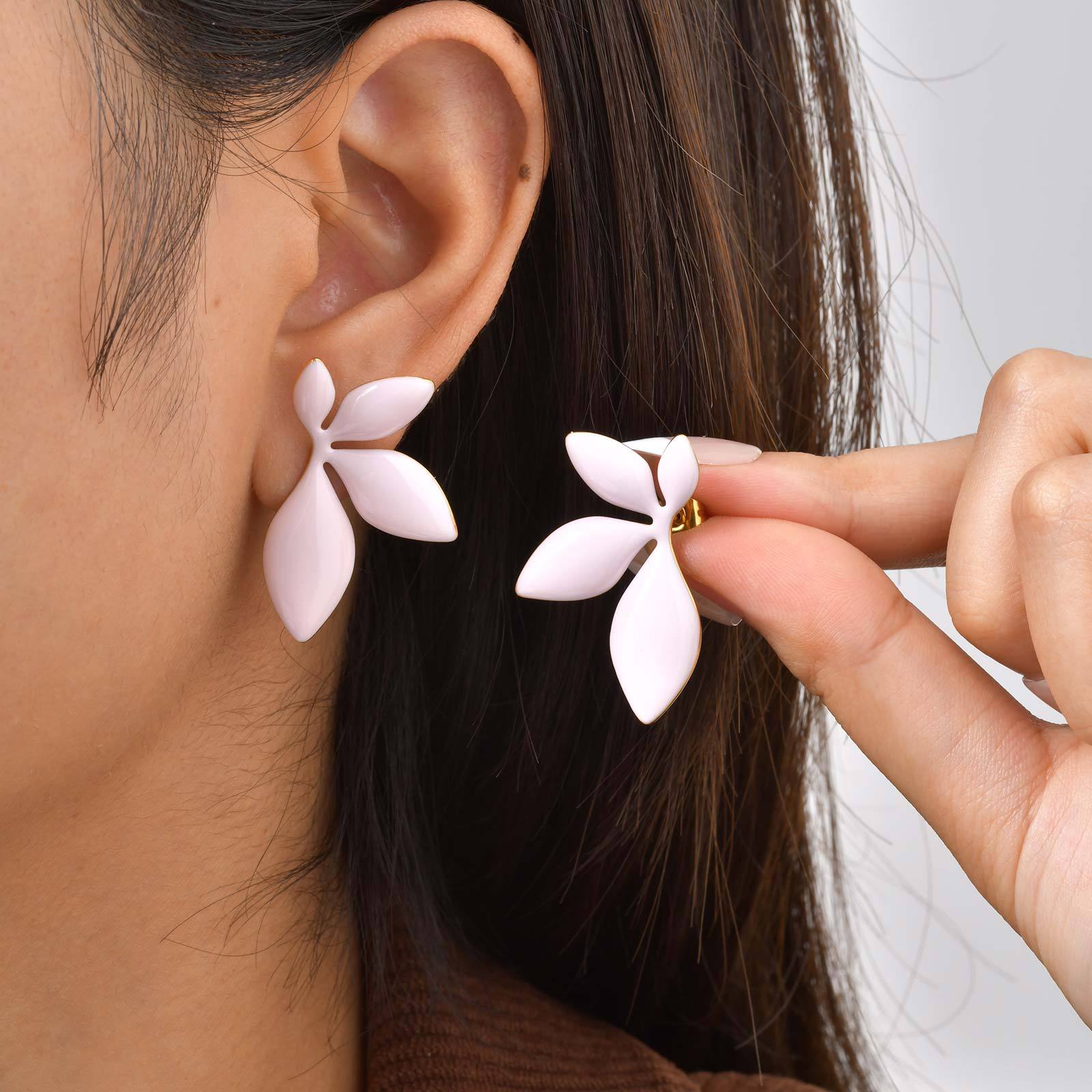 Round Stud Earrings For Women, Waterproof Non Tarnish 304 Stainless Steel With 18K Real Gold PVD Coated Plating