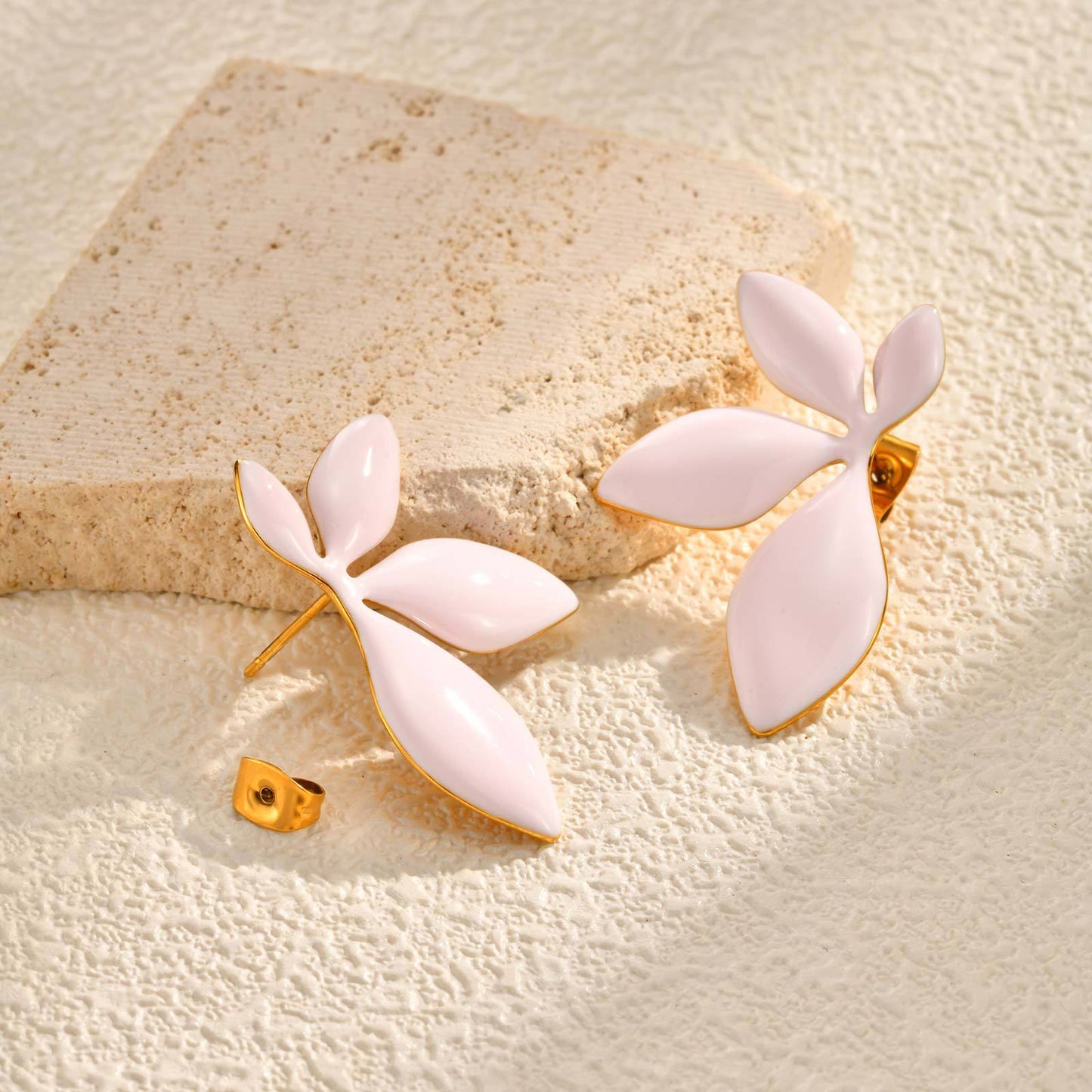Round Stud Earrings For Women, Waterproof Non Tarnish 304 Stainless Steel With 18K Real Gold PVD Coated Plating