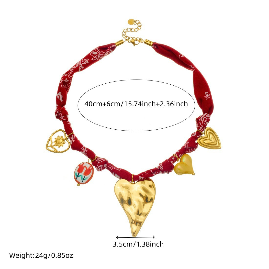 Bohemian Jewelry Set Featuring Heart Shape Pattern In Cloth Material