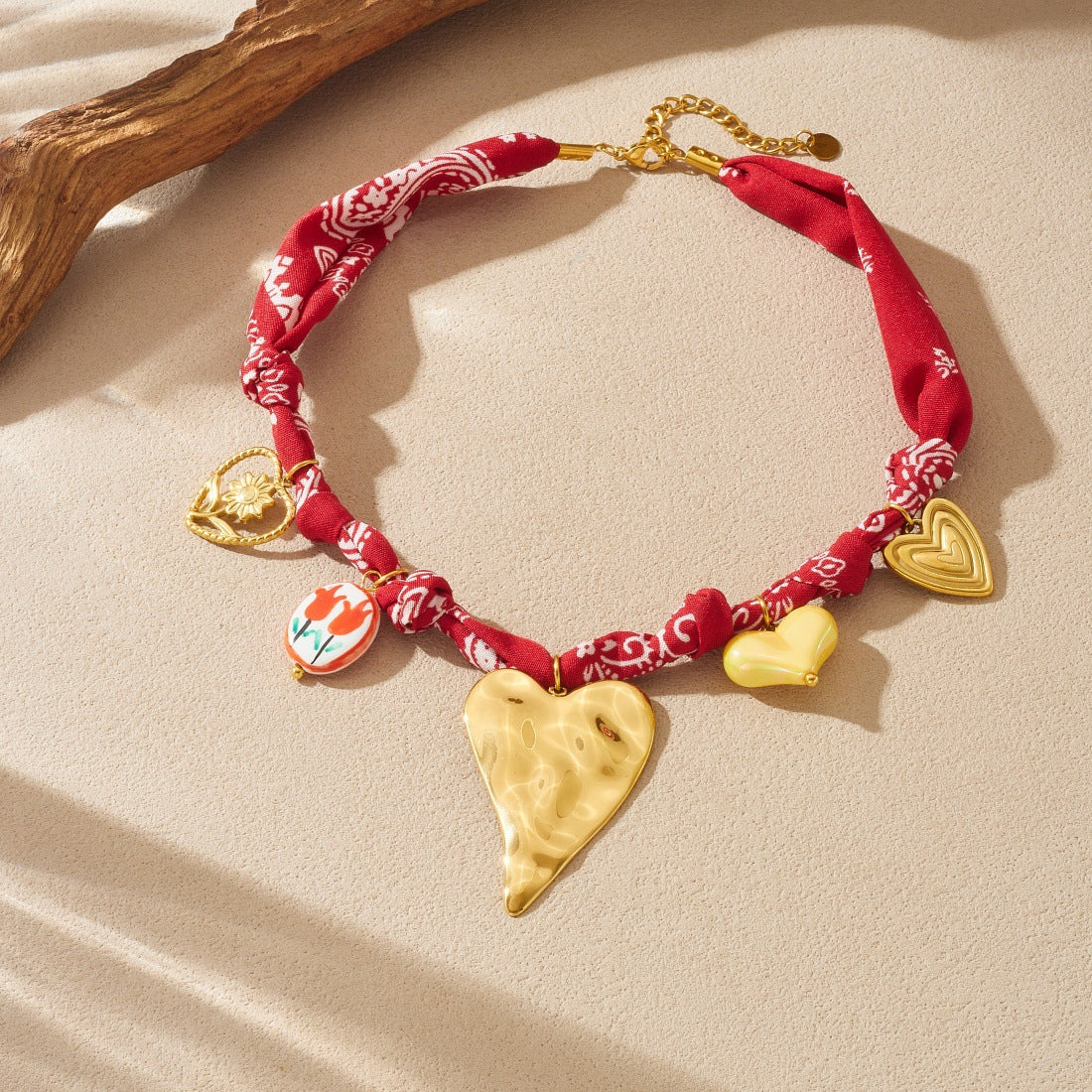 Bohemian Jewelry Set Featuring Heart Shape Pattern In Cloth Material