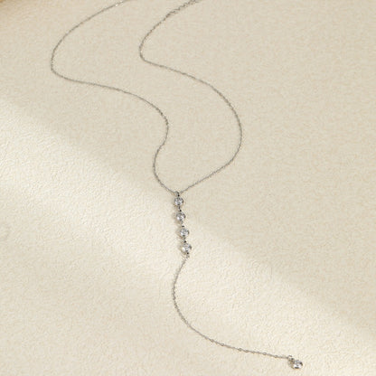 Geometric Necklace For Women In 304 Stainless Steel With Electroplated 18K Real Gold Plated Finish And Rhinestone Inlay