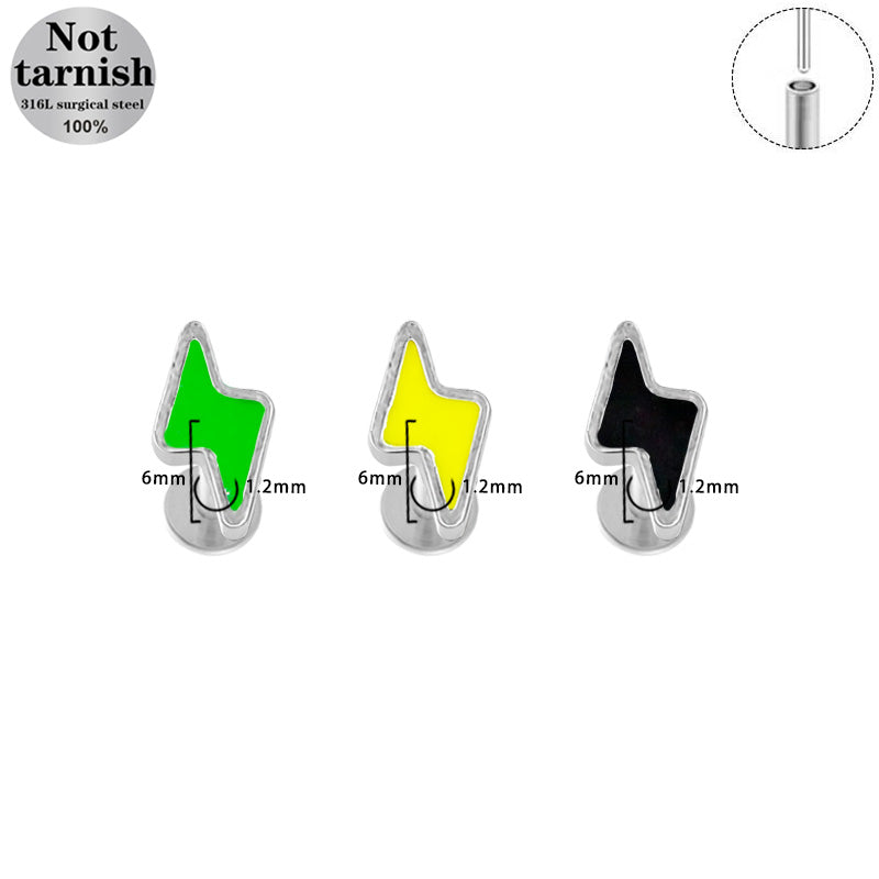 Three-dimensional Flowers Titanium Steel Lip Ring With Platinum Plating And Zircon Inlay, 1 PCS Package, Unisex