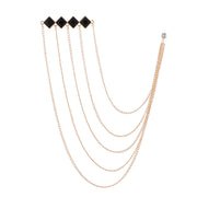 Gold Square Black Sapphire 8258