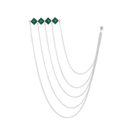Silver Square Emerald 8258