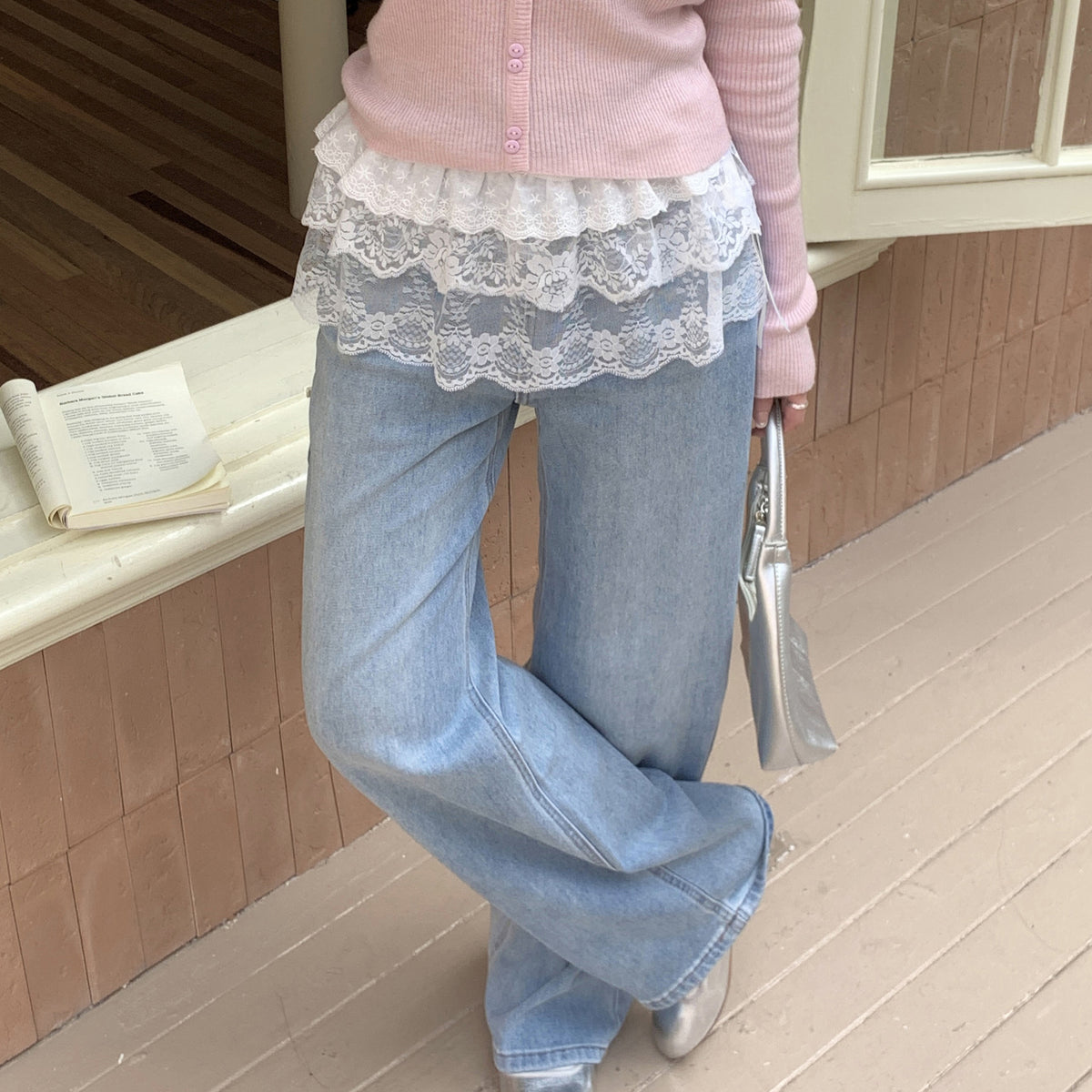 Solid Color Nylon Streetwear Skirt With Lace Craft, Regular Fit, Irregular Hem, Perfect For Summer