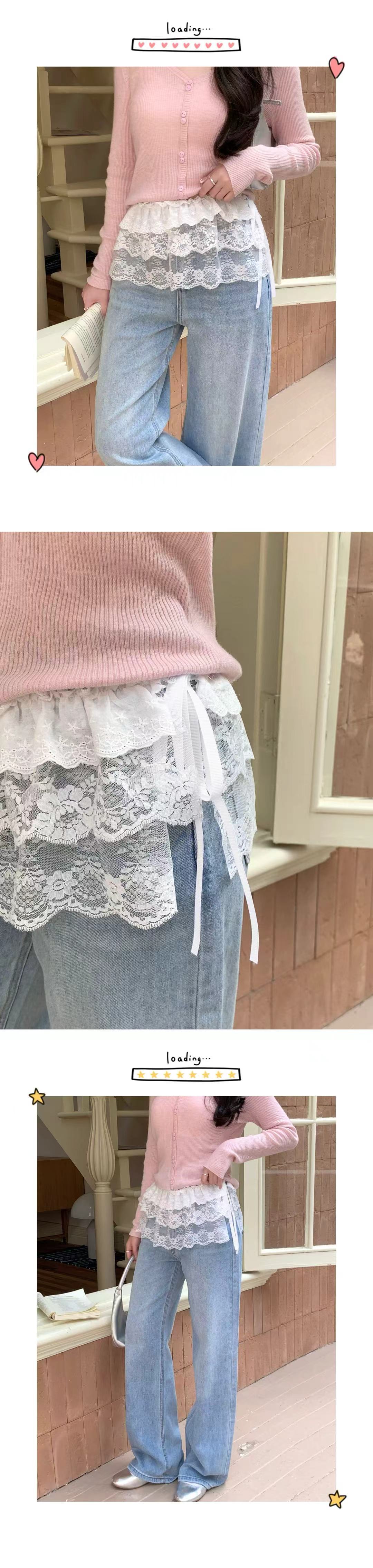 Solid Color Nylon Streetwear Skirt With Lace Craft, Regular Fit, Irregular Hem, Perfect For Summer
