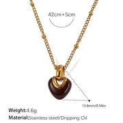 XL467BNG Brown Oil Drop Gold Necklace