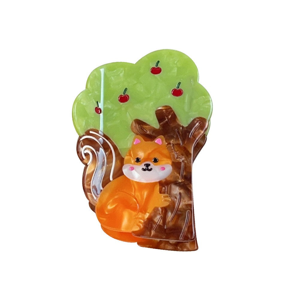 Princess Animal Hairpin For Women Made Of Acetic Acid Sheets, 1 Piece Hair Accessory Suitable For Winter
