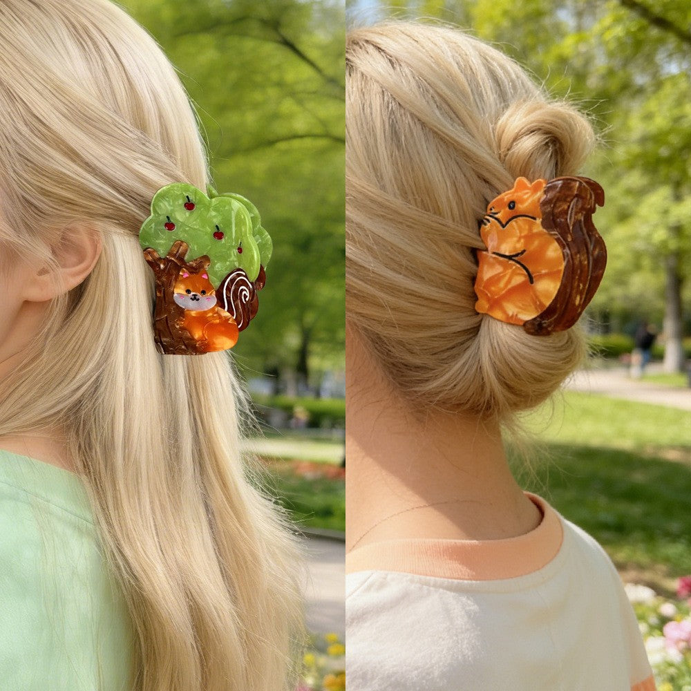 Princess Animal Hairpin For Women Made Of Acetic Acid Sheets, 1 Piece Hair Accessory Suitable For Winter