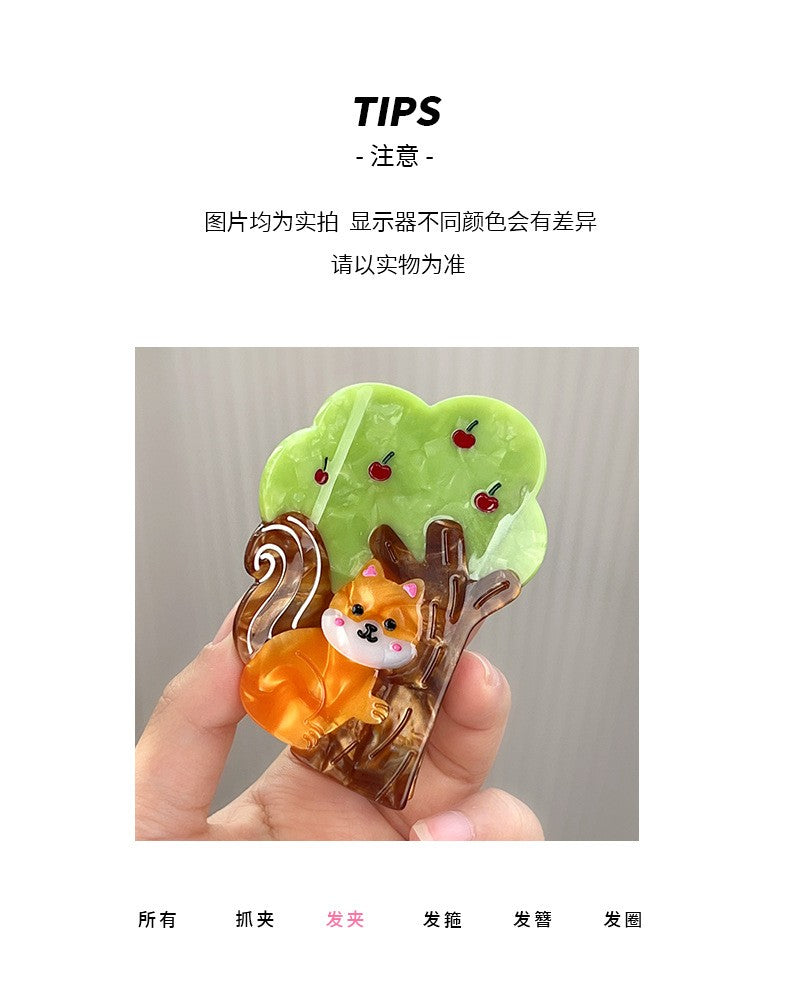 Princess Animal Hairpin For Women Made Of Acetic Acid Sheets, 1 Piece Hair Accessory Suitable For Winter