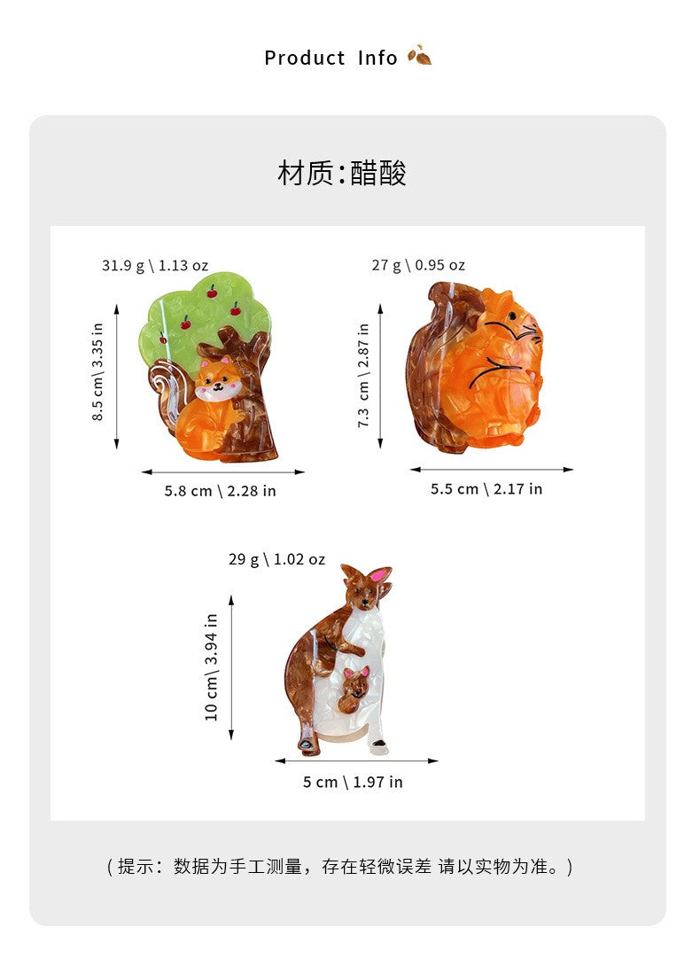 Princess Animal Hairpin For Women Made Of Acetic Acid Sheets, 1 Piece Hair Accessory Suitable For Winter