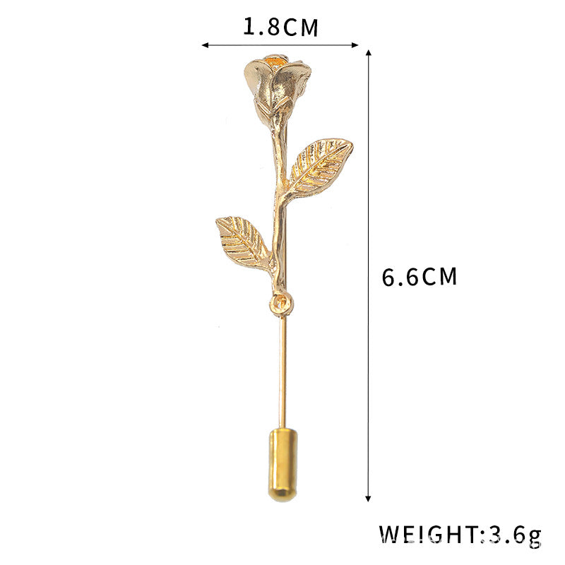 Silver Men's Lapel Pin Suit Style With Chain Zinc Alloy Animal Lapel Brooch Jewelry