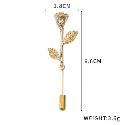 Silver Men's Lapel Pin Suit Style With Chain Zinc Alloy Animal Lapel Brooch Jewelry