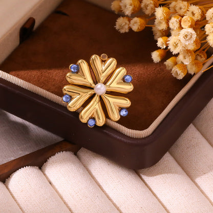 Pearl Fireworks Earrings For Women Micro Pave Zircon Snowflake Jewelry