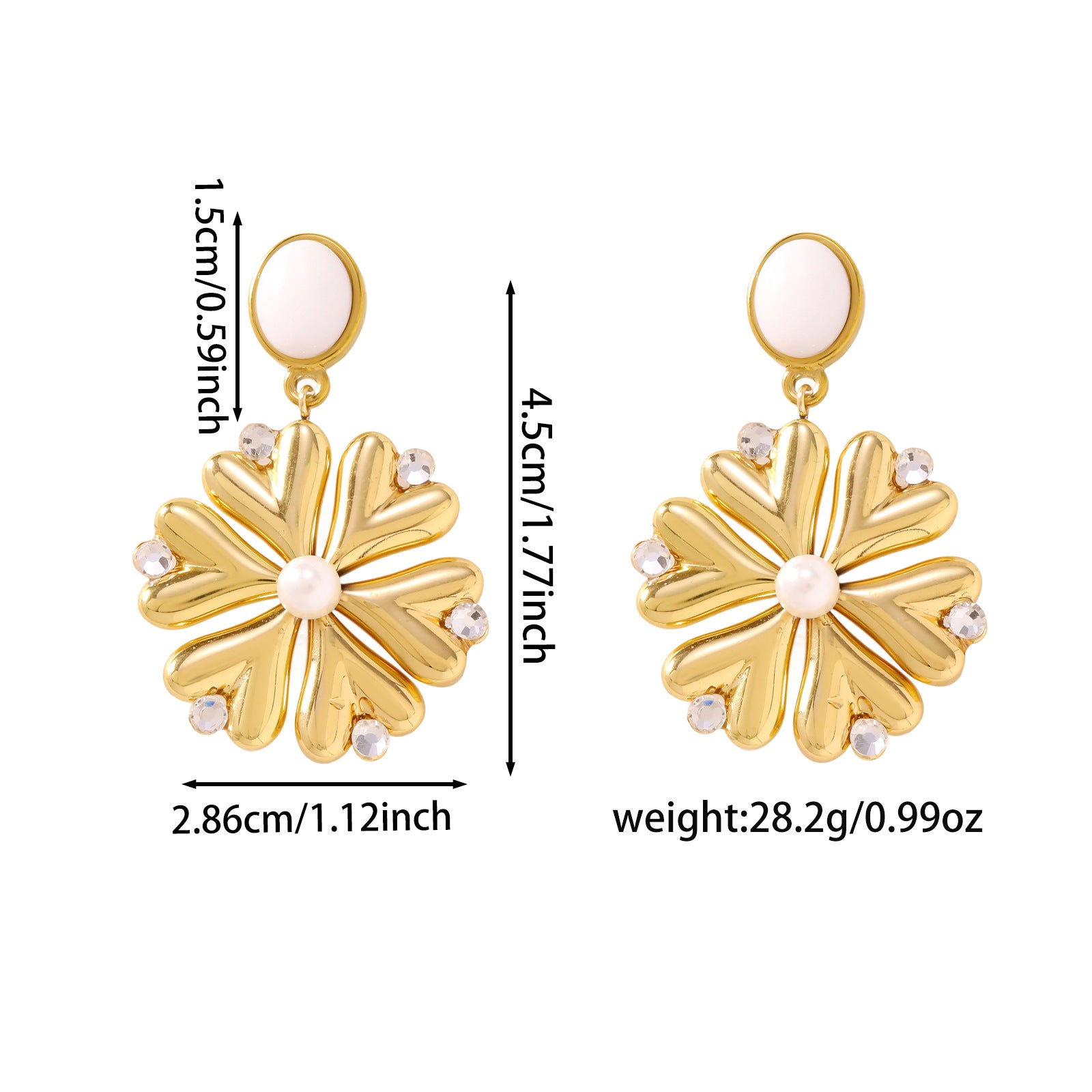 Pearl Fireworks Earrings For Women Micro Pave Zircon Snowflake Jewelry