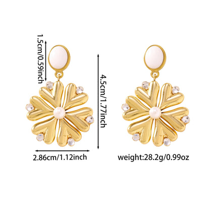 Pearl Fireworks Earrings For Women Micro Pave Zircon Snowflake Jewelry