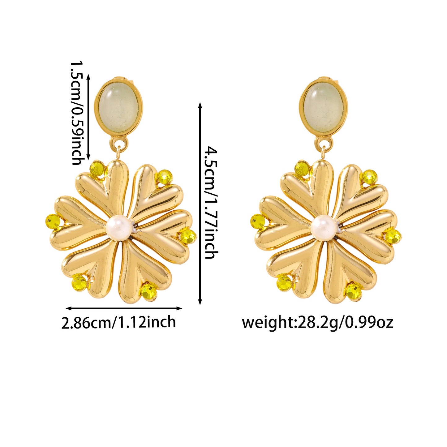 Pearl Fireworks Earrings For Women Micro Pave Zircon Snowflake Jewelry