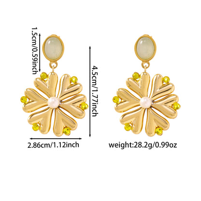 Pearl Fireworks Earrings For Women Micro Pave Zircon Snowflake Jewelry