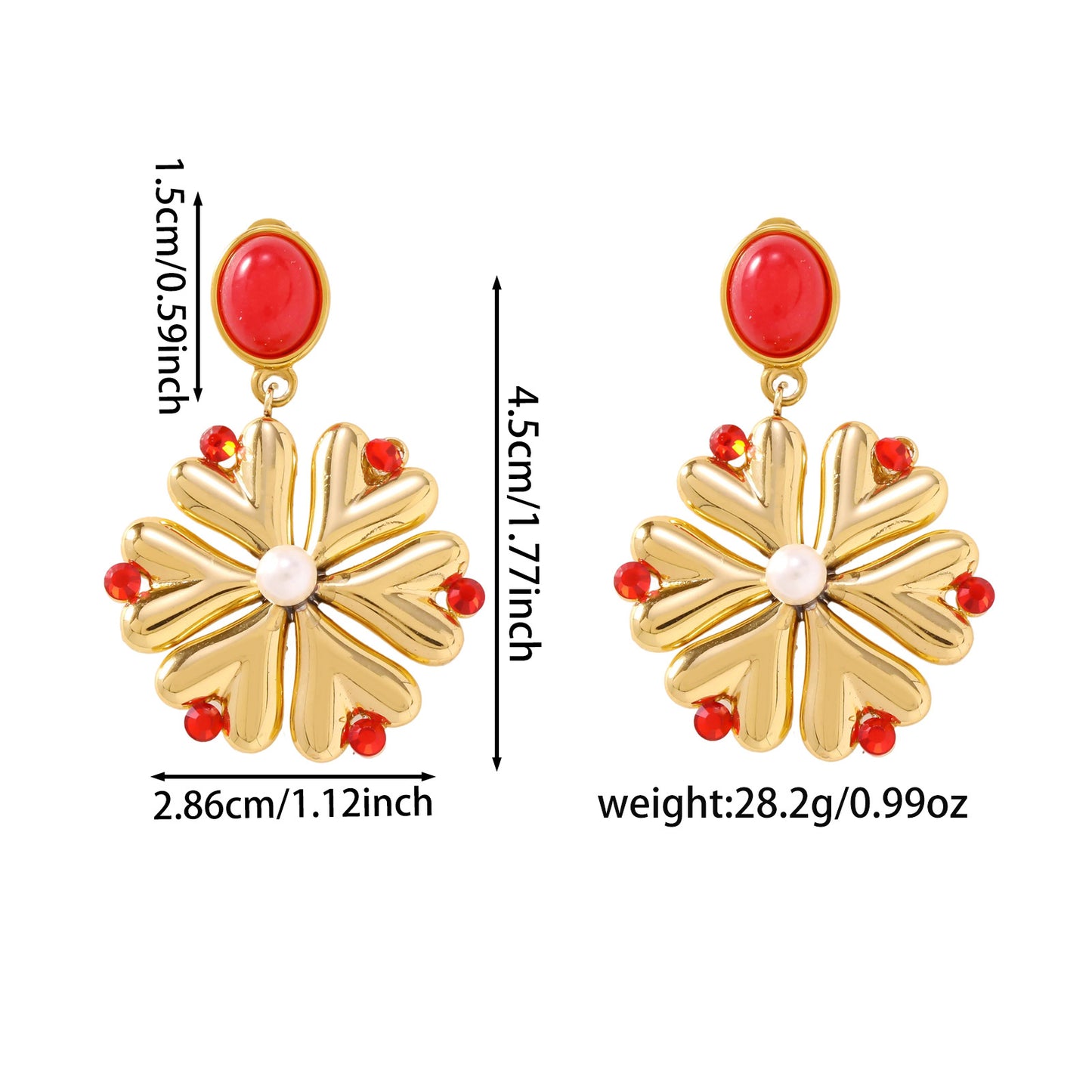 Pearl Fireworks Earrings For Women Micro Pave Zircon Snowflake Jewelry
