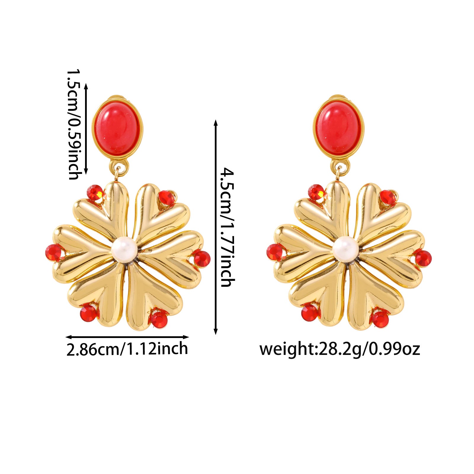 Pearl Fireworks Earrings For Women Micro Pave Zircon Snowflake Jewelry