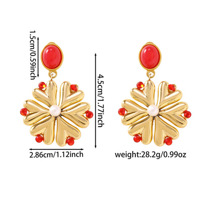 Pearl Fireworks Earrings For Women Micro Pave Zircon Snowflake Jewelry