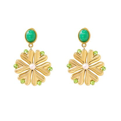 Pearl Fireworks Earrings For Women Micro Pave Zircon Snowflake Jewelry
