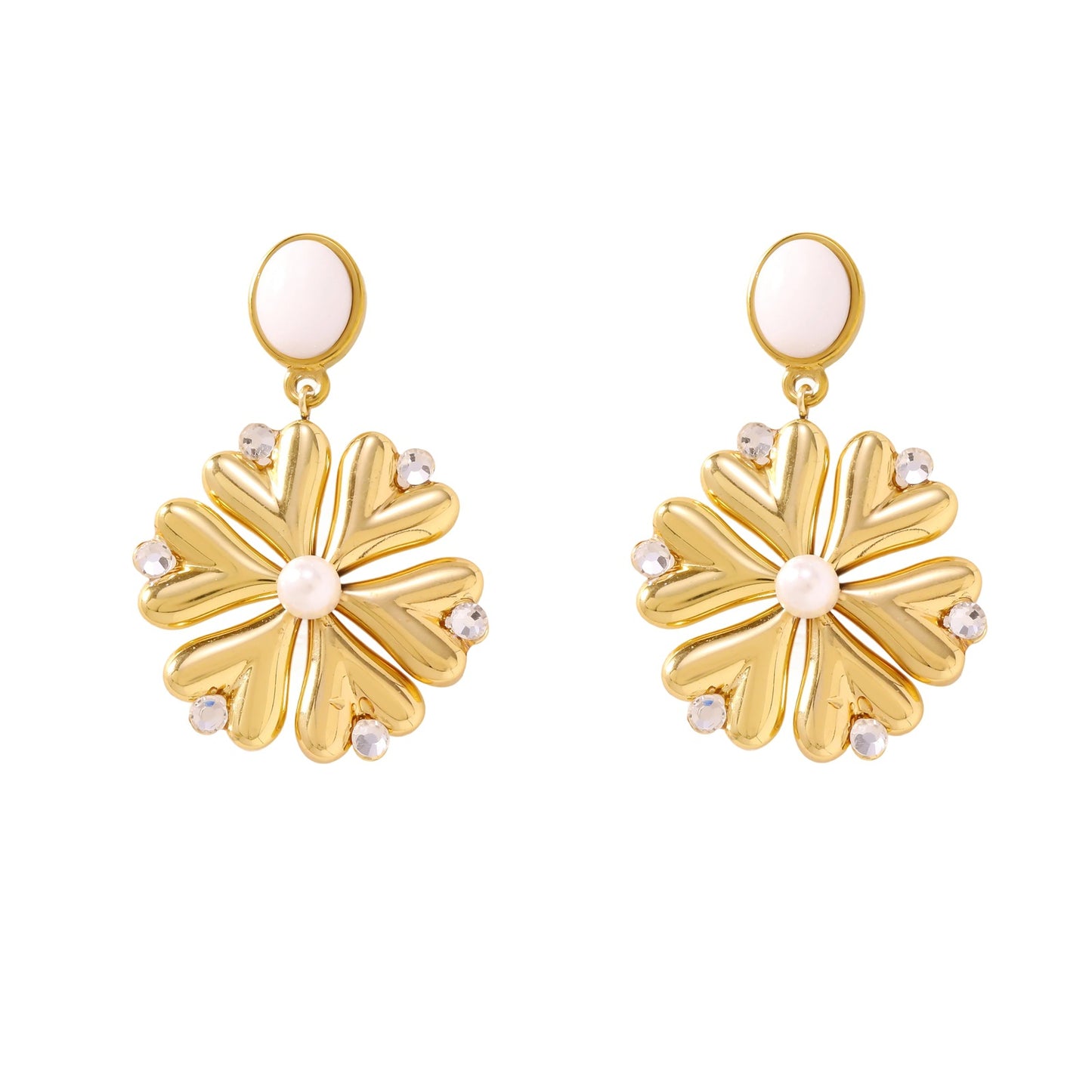 Pearl Fireworks Earrings For Women Micro Pave Zircon Snowflake Jewelry