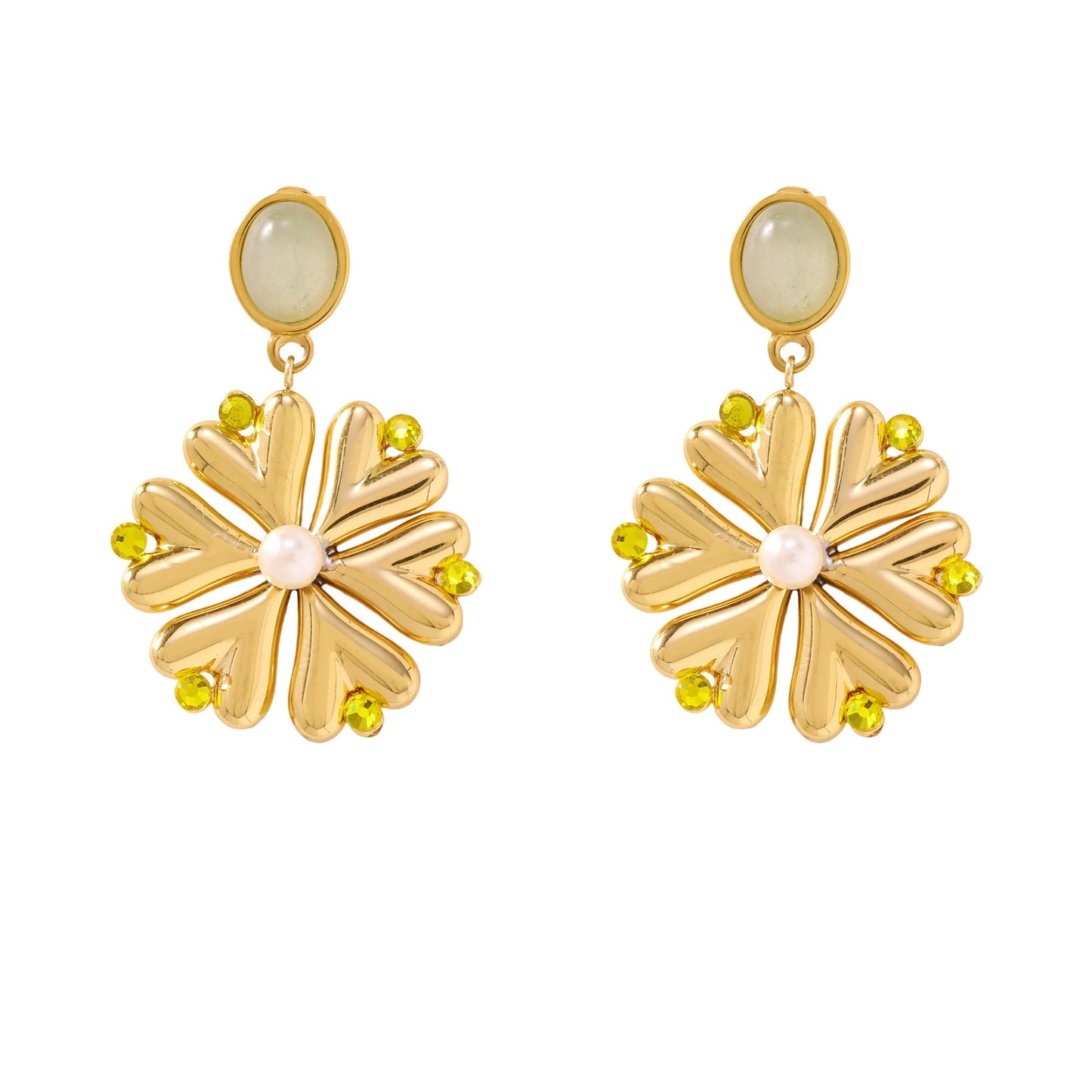 Pearl Fireworks Earrings For Women Micro Pave Zircon Snowflake Jewelry