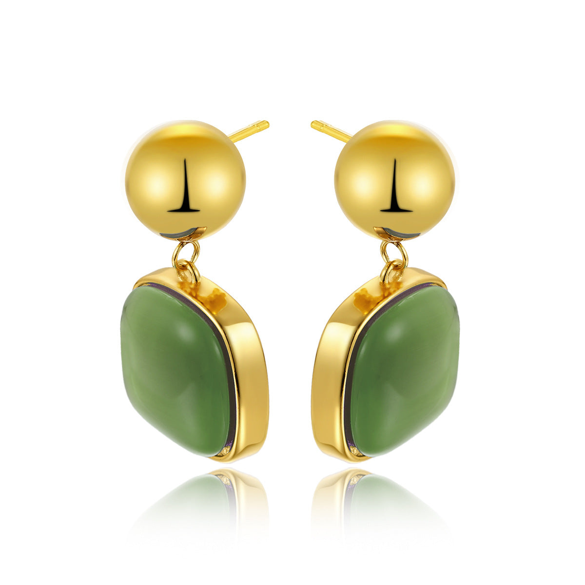 Stainless Steel Earrings Ladies Jewelry Minimalist Goddess Geometric Rubber Inlaid