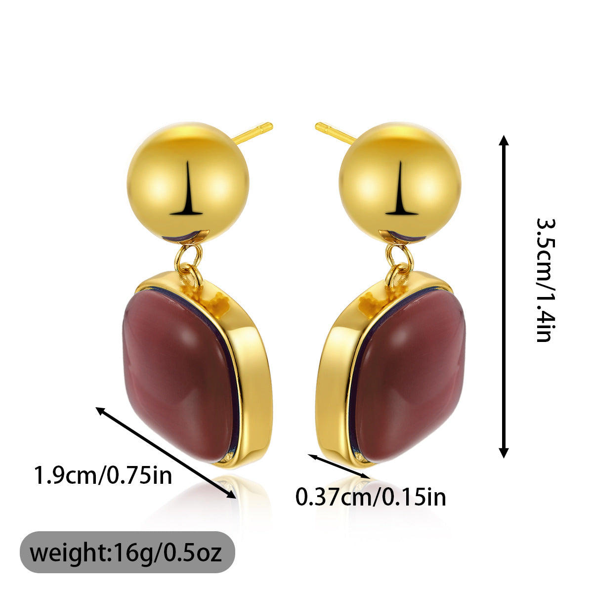 Stainless Steel Earrings Ladies Jewelry Minimalist Goddess Geometric Rubber Inlaid