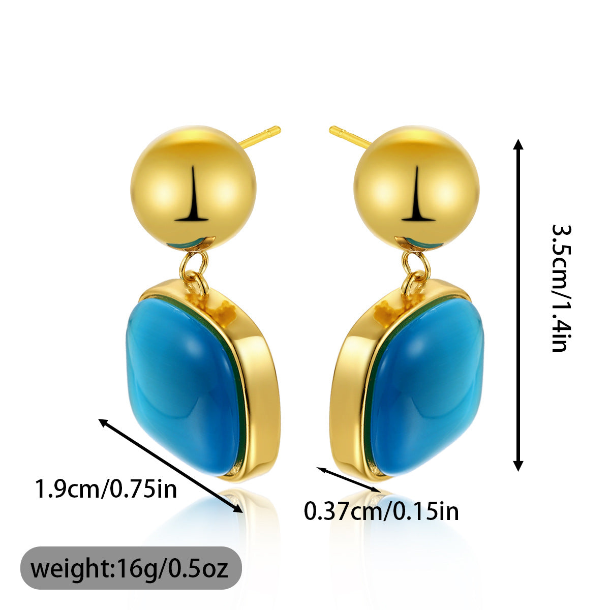 Stainless Steel Earrings Ladies Jewelry Minimalist Goddess Geometric Rubber Inlaid