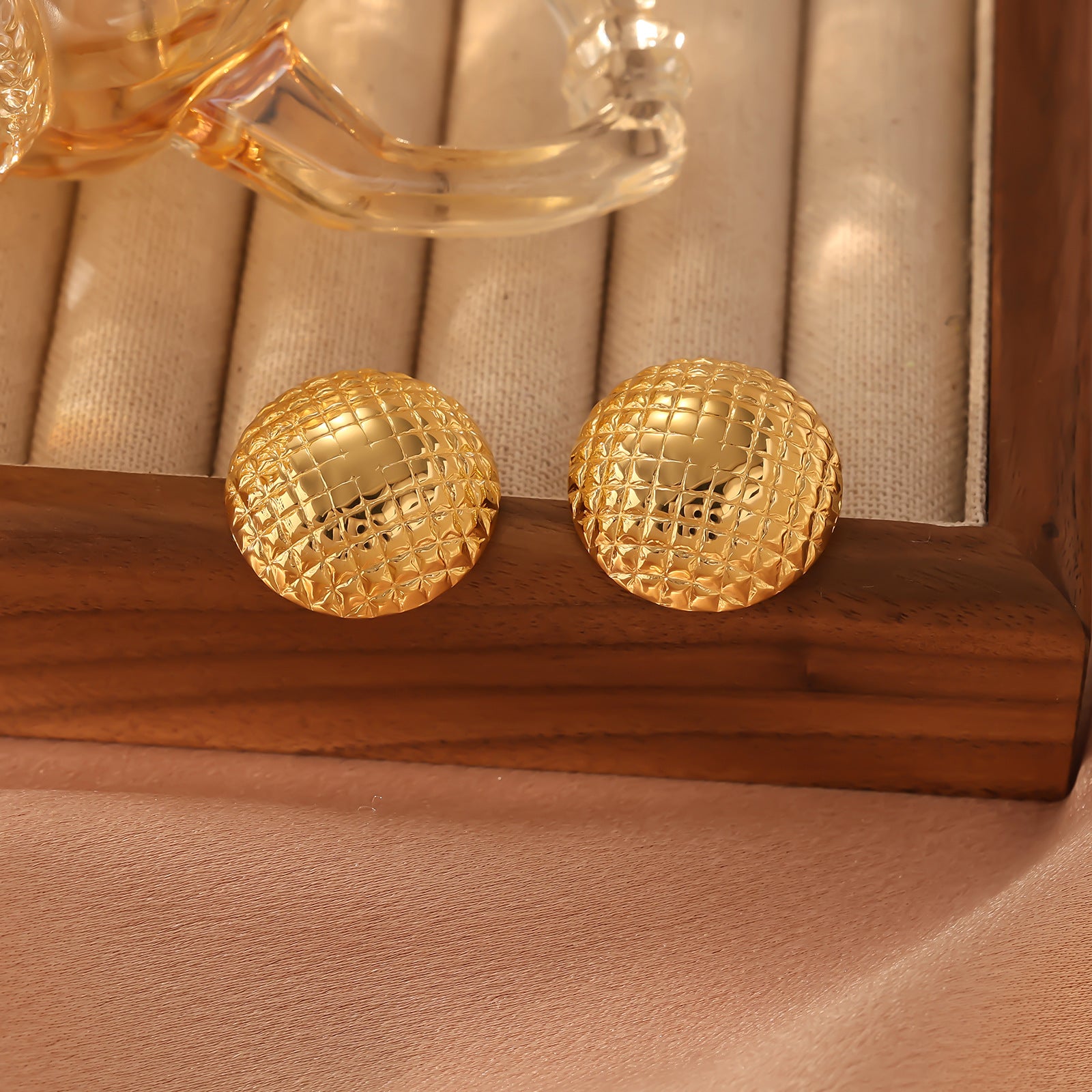 Round Ball Earrings Titanium Steel Geometric Minimalist Women's Style Hoop Earrings Jewelry